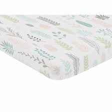 Perfect for a girl's nursery or boy's nursery, this crib fitted sheet has it all. Sloth Pink And Grey Collection Mini Crib Sheet Leaf Print