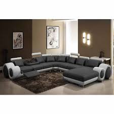 De toutes les couleurs et. Canape Panoramique Cuir Gris Et Blanc Oslo Angle Droit Dip