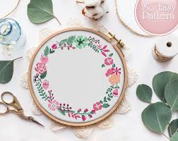 I love how easy they are to make. Floral Wreath Cross Stitch Pattern Pdf Flower Cross Stitch Etsy Cross Stitch Patterns Floral Cross Stitch Needlepoint Designs