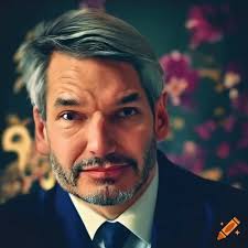 Austrian politician karl nehammer relaxing in a flower-filled bedroom