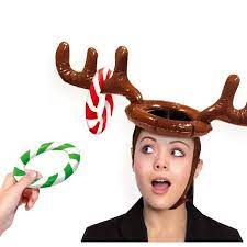 Inflatable Reindeer Hat Ring Toss Game Fun Christmas Party Games Christmas Games For Adults Reindeer Hat