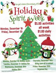 In the seasonal classic a christmas carol ebenezer scrooge is confronted by several. Holiday Spirit Week Royal Green Elementary