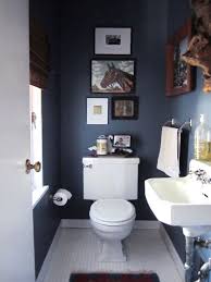 While this can be true if you paint the entire bathroom or large areas of walls in a dark color, the darker tones can work if you use them properly. Paint Color Portfolio Dark Blue Bathrooms Dark Blue Bathrooms Blue Bathroom Navy Blue Bathrooms