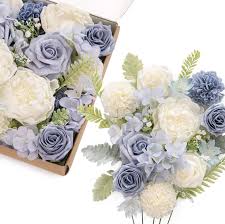 Summer wedding flowers south africa. Ling S Moment Artificial Flowers Box Set For Spring Summer Wedding Cake Bouquets Centerpieces Arrangements Party Baby Shower Home Decorations Elegant Dusty Blue Buy Online In South Africa At Desertcart Co Za Productid 160299743