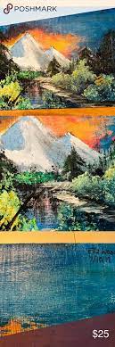 Bob Ross Inspired Canvas Painting 8x10in Canvas Painting Bob Ross Painting