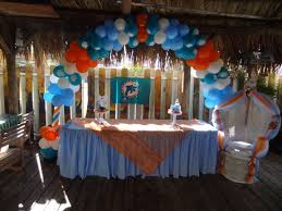 Miami Dolphins Arch Balloons Www Fourjparty Com Baby Shower Themes Balloons Party Themes