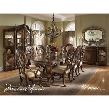 Michael amini 10 piece carlton comforter set, king, beige/brown/tan. The Venetian Ii Dining Room Set From Michael Amini Original Furniture Designs Is Carefully Created From Cherry Tuscan Decorating Dining Room Sets Tuscan Style