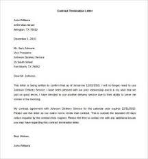 Contract Termination Letter Contract Termination Template Business Letter Sample Business Letter Lettering