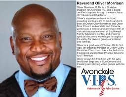 Please join us in welcoming our two newest members of our Volunteers in  Police Services program, Pastor Nolberto Machiche and Reverend Oliver  Morrison! Nolberto and Oliver will offer spiritual guidance and support