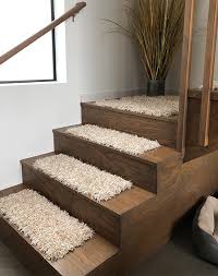 Browse a large selection of carpet stair treads for sale, in a variety of designs and materials for safety and style on your staircase. Bling Fluffy White Shaggy Stair Treads