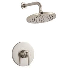 American Standard Studio S Water Saving Diverter Shower Faucet Finish Brushed Nickel Flow Rate 2 5 Gpm Shower Heads Shower Faucet Brushed Nickel Shower Head