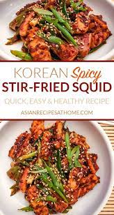 Korean Spicy Stir Fried Squid Asian Recipes At Home Recipe Recipes Squid Recipes Healthy Korean Recipes