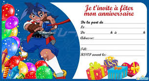 Tyson De Beyblade Cartes Invitation Anniversaire Enfant Invitation Anniversaire Enfant Carte Invitation Anniversaire