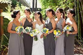 Buy breeze talk artificial flowers fuchsia roses 25pcs realistic fake roses w/stem for diy wedding bouquets centerpieces arrangements party baby shower home decorations (25pcs fuchsia): Summer Wedding Grey Bridesmaid Dresses Yellow Wedding Bouquets With Greenery And Grey Men S Suits Colorsbridesmaid