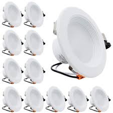 Esd Tech 12 Pack 4 Inch Led Recessed Lighting Trim Dimmable Retrofit Downlight Bulb Fixture 4000k 700l
