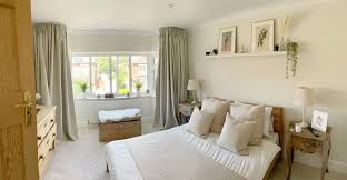 We are not as concerned with the size of the window because the bay window rod follows the wall and we must have the actual wall measurements. Easy Curtains