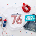Seventeen 76 Graphic Tee, 1776 4th of July T-shirt, American ...