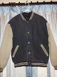 Vintage Mens Coat Basic Editions Black Denim Retro Varsity Coat Size Medium 70s Fashion Clothing Shoes Accessories Me Black Denim Mens Coats Coats Jackets