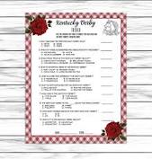 Kentucky derby trivia game, derby party game, trivia game,. Ca 4 93