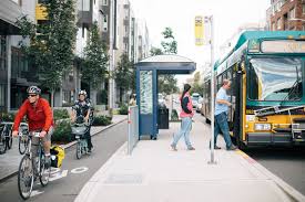 Floating Bus Stop With Bus Dexter Seattle City Bicycles Bus Network Sustainable City
