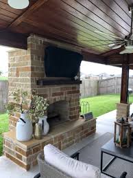Covered Patio With Fireplace Built By Backyard Retreats 281 485 8483 In 2020 Outdoor Fireplace Patio Backyard Fireplace Outdoor Fireplace Designs