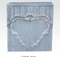 Heart Shape Carving Granite Single Monument Memorial Cremation Memorial