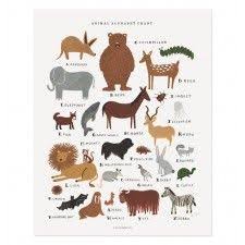 Animal Alphabet Chart Print Lulu Georgia 40 50