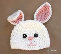 Love all the different combinations of knitted celtic cables! Adorable Bunny Hat Crochet Patterns For Easter