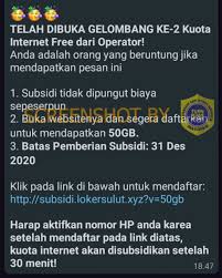 Maka pada kesempatan kali ini dukuntrik.com akan share cara mendapatkan kouta gratis 1gb untuk kartu 3 ( three ). Salah Gelombang Ke 2 Kuota Internet Free Dari Operator Sebesar 50 Gb Turnbackhoax