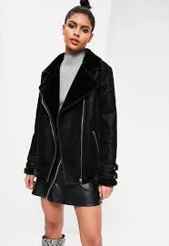 Missguided Blouson Aviateur Noir En Fausse Fourrure Black Bomber Jacket Women Fur Jacket Outfit Aviator Jackets