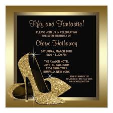 Black And Gold 21st Birthday Invitations Black And Gold High Heels Womans 50th Birthday Invitation Zazzle Com In 2020 50th Birthday Party Invitations 50th Birthday Invitations 50th Birthday Cards