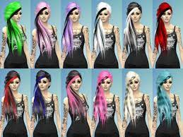 Cute Scene Emo Alternative Goth Side Hair For Teens And Adults You Need A Mesh Found In Tsr Category Sims 4 Female Hairstyles Sims Hair Scene Emo Sims