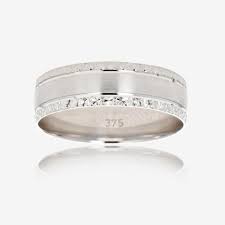 9ct White Gold Mens Wedding Ring White Gold Wedding Rings Ceramic Wedding Ring Wedding Rings