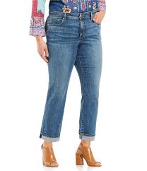 nydj plus size marilyn ankle clean cuff jeans dillards