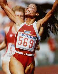 She is the fastest woman of all time; Florence Griffith Joyner Female Athletes Athlete Olympic Champion
