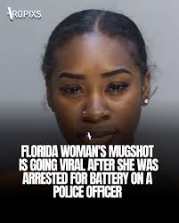 A Florida woman's mugshot is going viral online after she was arrested for  allegedly committing battery