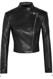 Shop On Sale Alexander Wang Ponte Paneled Leather Biker Jacket Browse Other Discount Designer Cropped Leather Jacket Cropped Biker Jacket Real Leather Jacket