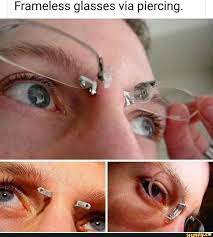 Frameless Glasses Via Piercing In 2021 Piercings Bridge Piercing Nose Piercing
