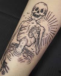 Showing permanent love for the peninsula, see 21 tattoos that represent commitment to the mitten. Skeleton In Lake Michigan Tattoo Tattoogrid Net