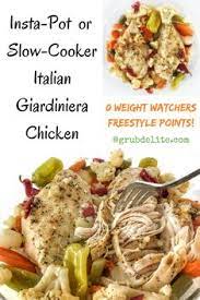 Insta Pot Italian Giardiniera Chicken Recipe Chicken Crockpot Recipes Chicken Crockpot Recipes Slow Cooker Instant Pot Dinner Recipes