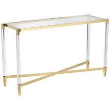 Stefania 50 Wide Gold And Acrylic Modern Console Table 55k06 Lamps Plus In 2020 Console Table Modern Console Tables Acrylic Furniture