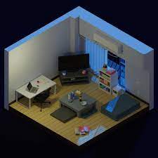 Mactatus On Instagram Saitama S Bedroom Apartment One Last Anime Themed Post Coming Out Soon Blender Blend Game Room Design 3d Room 3d Room Design