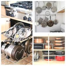 10 Awesome Tips For Organizing Pots And Pans A Cultivated Nest Kitchen Hacks Organization Pan Storage Pots And Pans