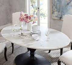Leaf to expand table from 36 in. Chapman Oval Marble Pedestal Dining Table In 2021 Oval Table Dining Marble Pedestal Dining Table Dining Table Marble