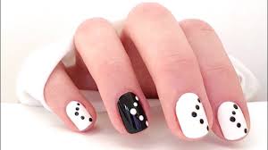 Easy Nail Art Black And White Nail Designs Without Tools Youtube In 2020 Black And White Nail Designs Simple Nails Simple Nail Designs