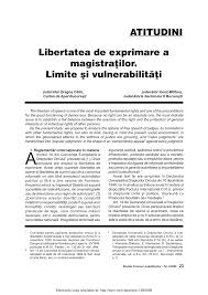 Decretul 31/1954, privitor la persoanele fizice şi juridice: Pdf Freedom Of Expression Of The Judiciary Limitations And Vulnerabilities
