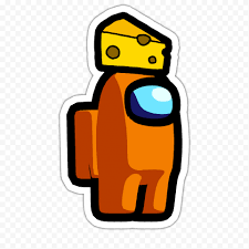 Hd Orange Among Us Character Cheese Hat Stickers Png In 2021 Png Character Transparent Stickers