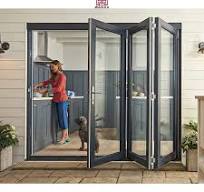 Wanjia Factory Price Exterior Aluminium Accordion Patio Bifold Glass  Aluminium Folding Doors