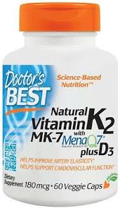Best vitamin k2 supplements reviews. Doctor S Best Natural Vitamin K2 Mk7 With Menaq7 Plus D3 180 Mcg 60 Capsules