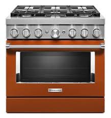 scorched orange kitchenaid 36'' smart